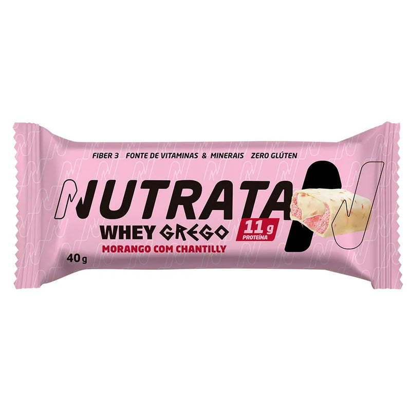 Nutrata Whey Grego Morango com Chantilly 40G - Morango com Chantilly